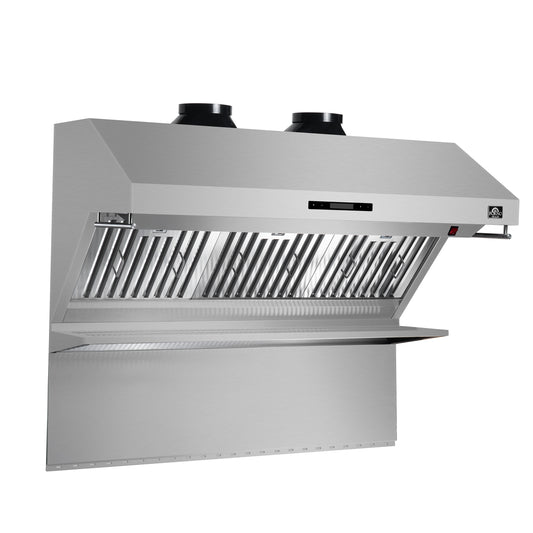 Forno Savona 48-Inch Wall Mount Range Hood, Baffle Filters, Backsplash Included