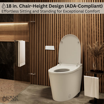 FORNO ACQUA Luxurious Super Smart Toilet. Includes Bidet, Heated Seat, Auto Flush, Auto Lid, Powerful Flush, Ideal for master bathrooms.