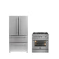 FORNO Premium 2-Piece Kitchen Bundle -Giovanni 30-inch Gas Range Stainless Steel, Forno Moena 36" French Door 19.2 Cu.Ft. Stainless Steel Refrigerator - FBDL-020-02US