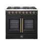 Forno Galiano 36-inch Freestanding French Door Dual Fuel Range Black