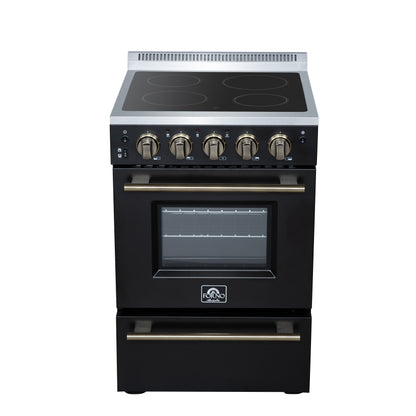 Forno Loiano 24 Inch Freestanding Electric Range in Black