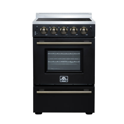 Forno Loiano 24 Inch Freestanding Electric Range in Black
