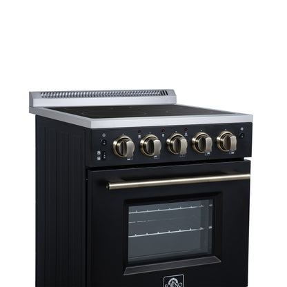 Forno Loiano 24 Inch Freestanding Electric Range in Black