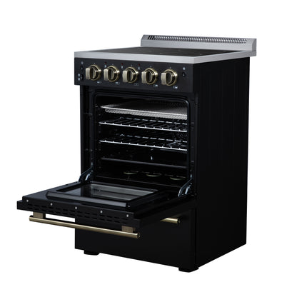Forno Loiano 24 Inch Freestanding Electric Range in Black
