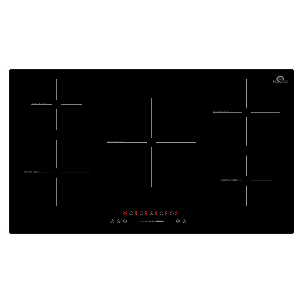 Forno Parco 36-Inch Induction Cooktop, 5 Zones, 10,200W Total Power, Touch Control, 9 Power Levels, Booster Function