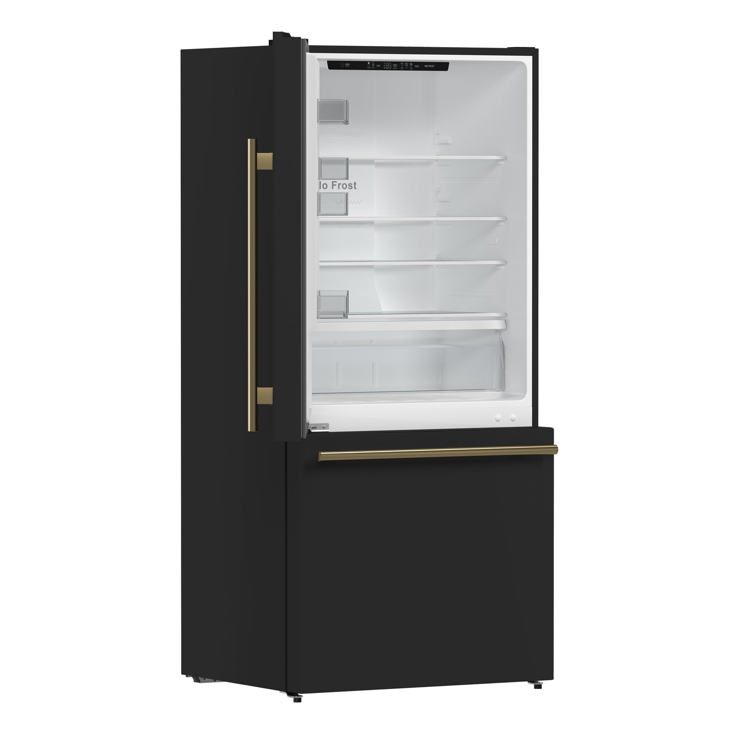 Forno Milano 2-Piece 62-Inch Freestanding Dual Bottom Freezer Refrigerator in Black – 34.4 cu.ft, Touch Control, Ice Maker