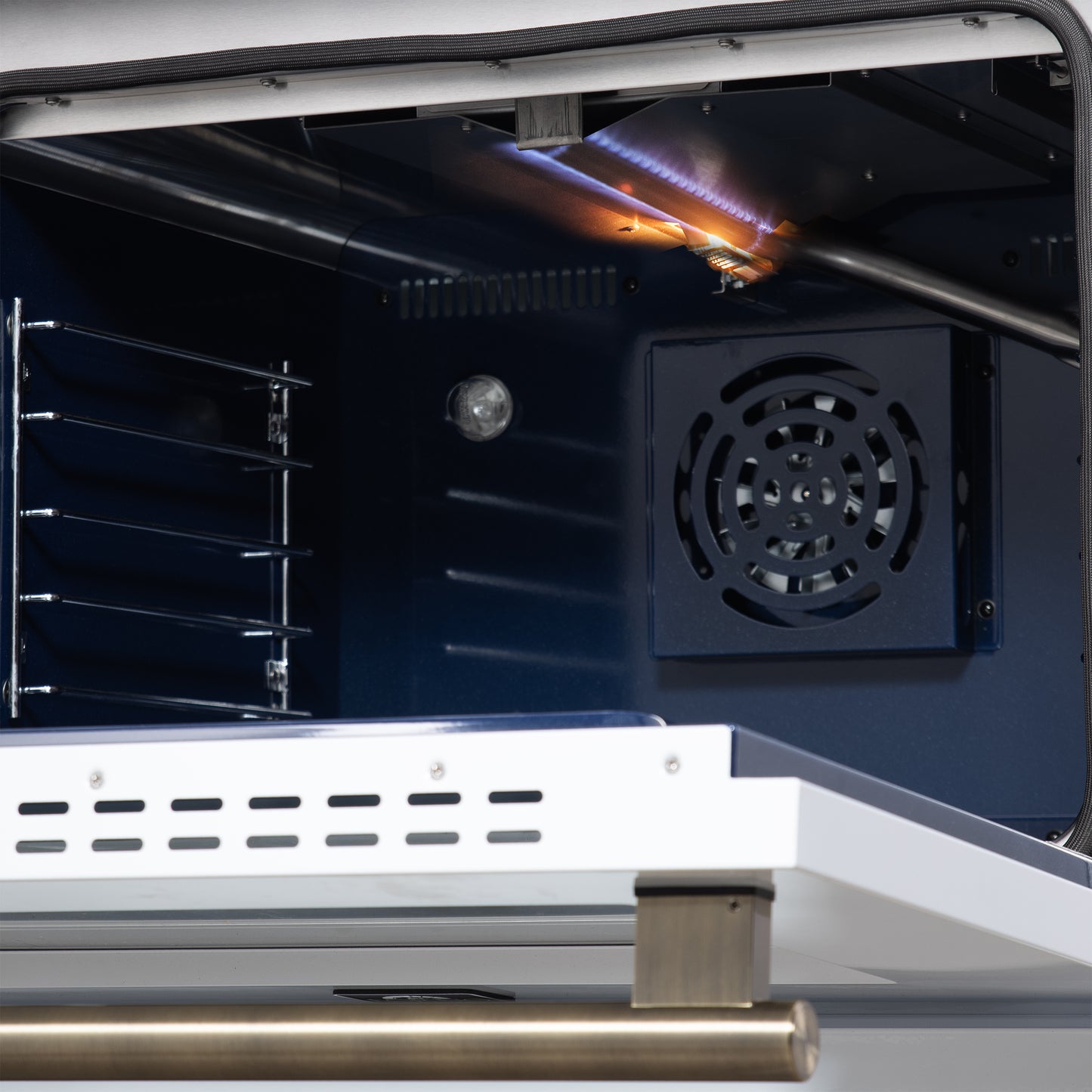 Forno Massimo 30-Inch Black Freestanding Gas Range, 4 Burners, True Convection Oven