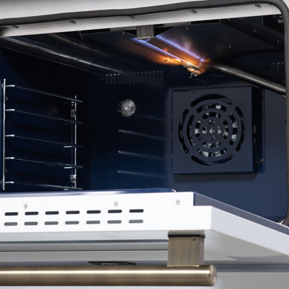 Forno Massimo 30-Inch Black Freestanding Gas Range, 4 Burners, True Convection Oven