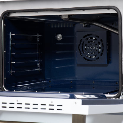 Forno Massimo 30-Inch White Freestanding Gas Range, 4 Burners, True Convection Oven