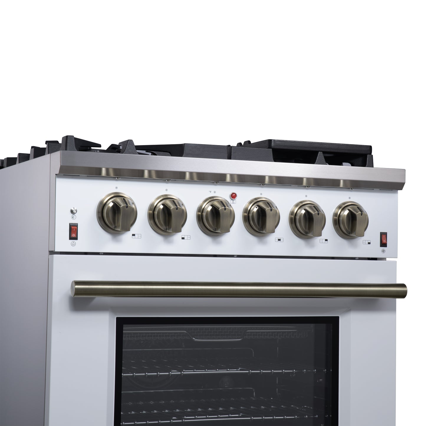 Forno Massimo 30-Inch White Freestanding Gas Range, 4 Burners, True Convection Oven