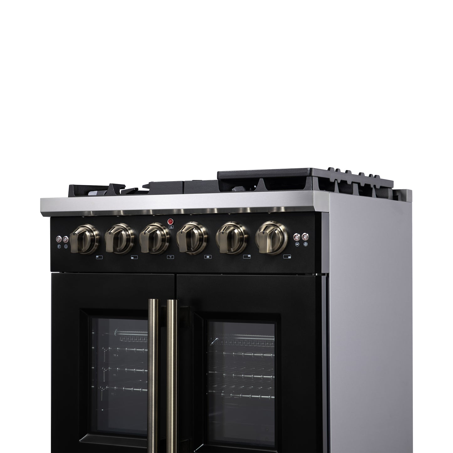 Forno Capriasca 30-Inch Freestanding French Door Gas Range, 4 Burners, Convection Oven, Energy Efficient