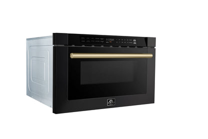 Forno Capoliveri Espresso 24-Inch Microwave Drawer, Black, 1.2 cu.ft, 1500 Watts, Built-In, Touch Control LCD Display, Auto-Touch Open/Close, 11 Power Levels, Sensor Cooking
