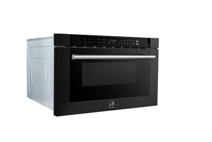Forno Capoliveri Espresso 24-Inch Microwave Drawer, Black, 1.2 cu.ft, 1500 Watts, Built-In, Touch Control LCD Display, Auto-Touch Open/Close, 11 Power Levels, Sensor Cooking