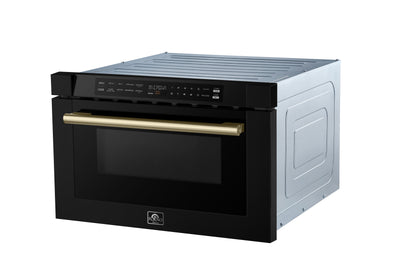 Forno Capoliveri Espresso 24-Inch Microwave Drawer, Black, 1.2 cu.ft, 1500 Watts, Built-In, Touch Control LCD Display, Auto-Touch Open/Close, 11 Power Levels, Sensor Cooking