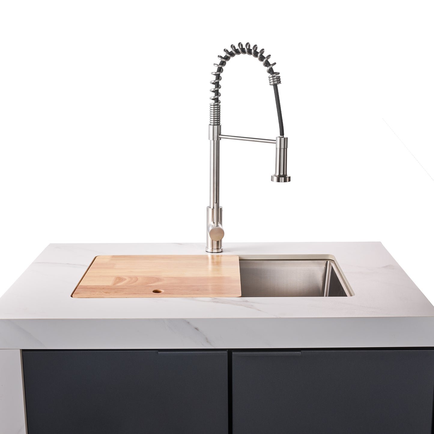 Forno Rimini Outdoor Kitchen: 30" BBQ 62,600 BTU, 4.8 cu.ft. Refrigerators, White Countertops