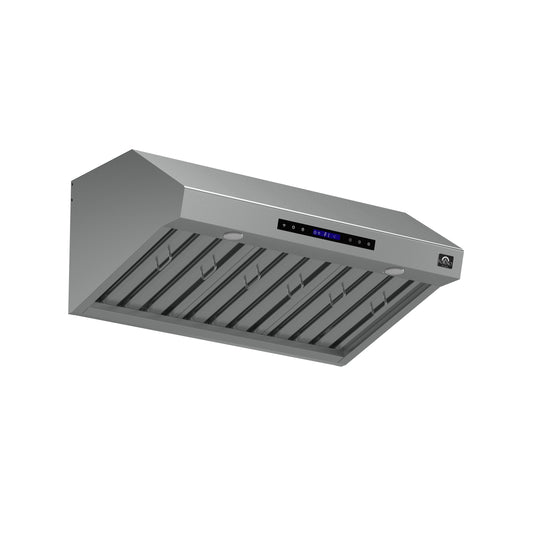 Forno Palazzo 36-Inch Wall Mounted Range Hood, Stainless Steel, Heavy Duty Baffle Filters, Remote Control