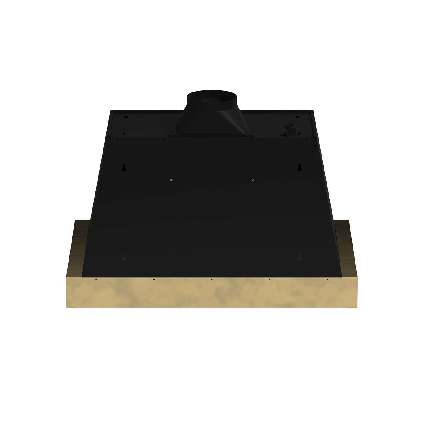 Forno Vittorio 36-Inch Wall Mount Range Hood, Black with Antique Brass Trim, 600 CFM Airflow, Dishwasher-Safe Baffle Filters, Remote Control, 3-Speed Fan, Bright LED Lighting.