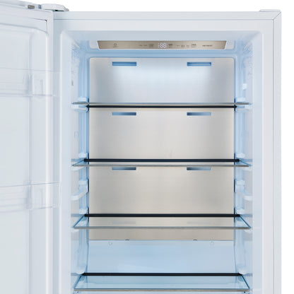 Forno Maderno 28-Inch Convertible Upright Freezer/Refrigerator in White with Antique Brass Handle, 13.6 cu.ft., Left Swing