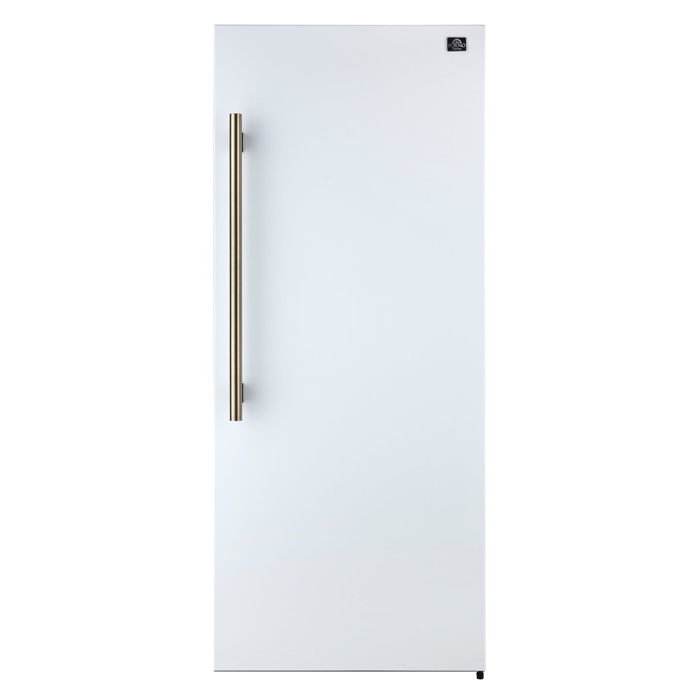 Forno Maderno 28-Inch Built-In Convertible Refrigerator in White with Antique Brass Handle, 13.6 cu.ft. Right Swing with Decorative Grill - 32-Inch Wide