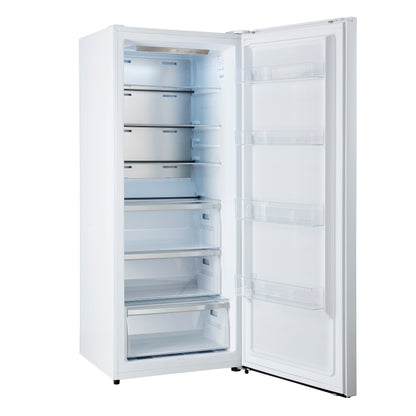 Forno Maderno 28-Inch Built-In Convertible Refrigerator in White with Antique Brass Handle, 13.6 cu.ft. Right Swing with Decorative Grill - 32-Inch Wide