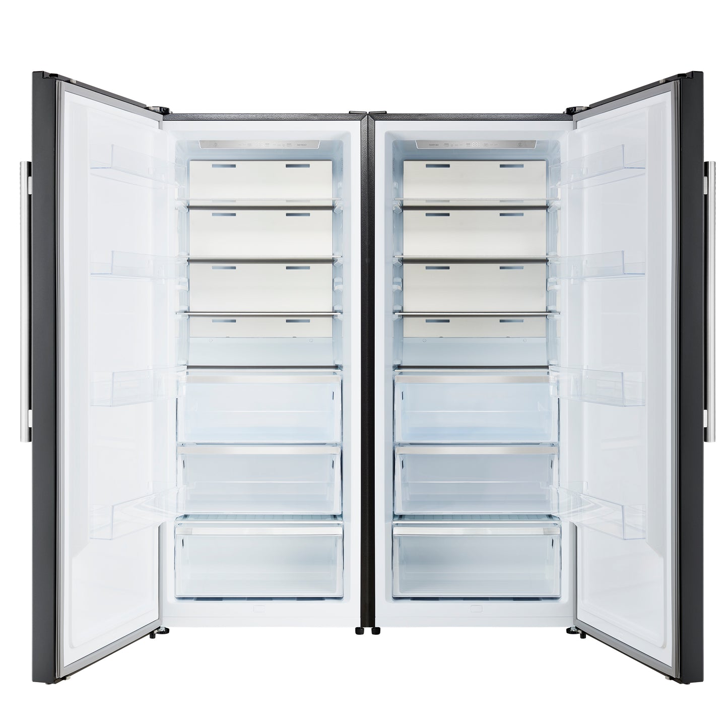 Forno Maderno 2-28-Inch Wide Convertible Refrigerator/Freezer in Black, Decorative Trim Grill, 27.2 cu.ft, 84-Inch High, ENERGY STAR Certified