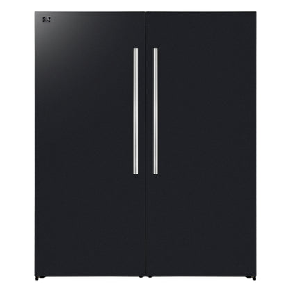 Forno Maderno 2-28-Inch Wide Convertible Refrigerator/Freezer in Black, Decorative Trim Grill, 27.2 cu.ft, 84-Inch High, ENERGY STAR Certified