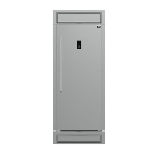 Forno Fortezza 32 Inch Right-Swing Convertible Refrigerator/Freezer with Trim Kit, Stainless Steel, Total No Frost