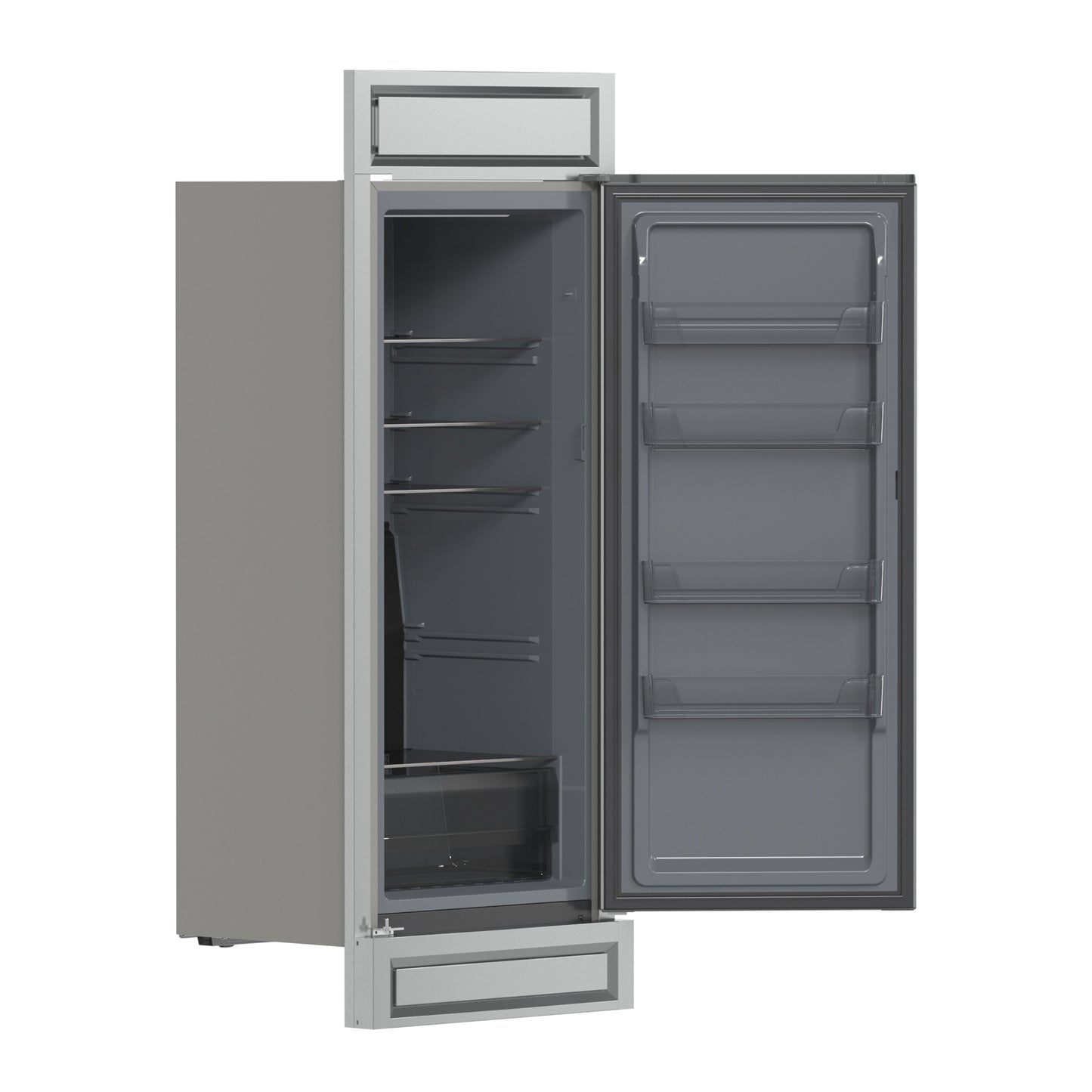 Forno Fortezza 32 Inch Right-Swing Convertible Refrigerator/Freezer with Trim Kit, Stainless Steel, Total No Frost