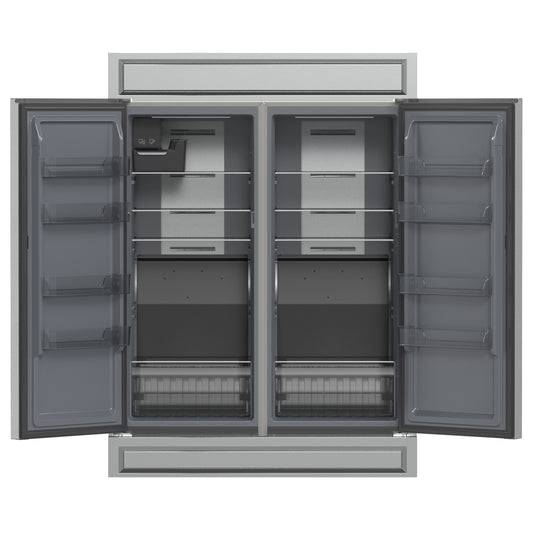 Forno Fortezza 60 Inch Convertible Refrigerator/Freezer with Modern Trim Kit, Stainless Steel, Total No Frost, with Automatic Ice Maker