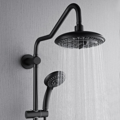 Forno Acqua AcquaSPA Retrofit Shower, Overhead Rainfall, 8 Inch Shower Head, Handheld Shower Head, Body Jets, 6 Way Diverter, Matte Black Finish, 2.5 GPM Flow Rate