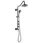 Forno Acqua AcquaSPA Retrofit Shower, Overhead Rainfall, 8 Inch Shower Head, Handheld Shower Head, Body Jets, 6 Way Diverter, Matte Black Finish, 2.5 GPM Flow Rate