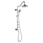 Forno Acqua AcquaSPA Retrofit Shower, Overhead Rainfall, 8 Inch Shower Head, Handheld Shower Head, Body Jets, 6 Way Diverter, Brushed Nickel Finish, 2.5 GPM Flow Rate