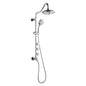 Forno Acqua AcquaSPA Retrofit Shower, Overhead Rainfall, 8 Inch Shower Head, Handheld Shower Head, Body Jets, 6 Way Diverter, Polished Stainless Steel Finish, 1.8 GPM Flow Rate