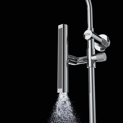 Forno Acqua AcquaFALL Shower, Brushed Nickel Finish, Overhead Rainfall Shower, 7 Way Diverter, Handheld Shower Head, Body Jets, 1.8 GPM Flow Rate