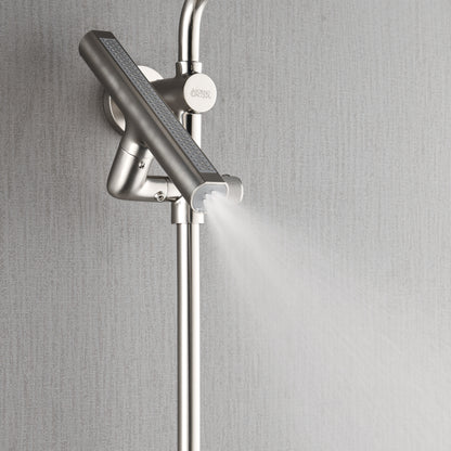 Forno Acqua AcquaFALL Shower, Brushed Nickel Finish, Overhead Rainfall Shower, 7 Way Diverter, Handheld Shower Head, Body Jets, 1.8 GPM Flow Rate
