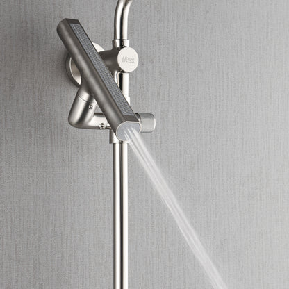 Forno Acqua AcquaFALL Shower, Brushed Nickel Finish, Overhead Rainfall Shower, 7 Way Diverter, Handheld Shower Head, Body Jets, 1.8 GPM Flow Rate