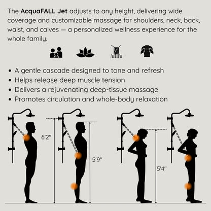 Forno Acqua AcquaFALL Shower, Brushed Nickel Finish, Overhead Rainfall Shower, 7 Way Diverter, Handheld Shower Head, Body Jets, 1.8 GPM Flow Rate