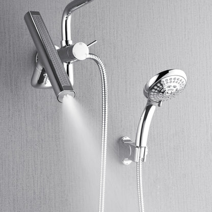 Forno Acqua AcquaFALL Mini 8 Inch Shower Head, Polished Stainless Steel Finish, Overhead Rainfall Shower, Handheld Shower Head, Body Jets, 2.5 GPM Flow Rate