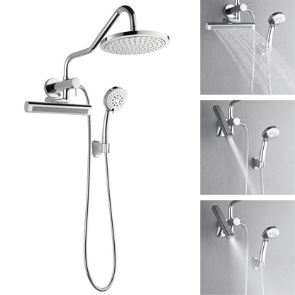 Forno Acqua AcquaFALL Mini Shower Head, Polished Stainless Steel Finish, Overhead Rainfall Shower, 7 Way Diverter, Handheld Shower Head, Body Jets, 2.5 GPM Flow Rate