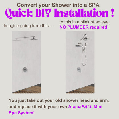 Forno Acqua AcquaFALL Mini 8 Inch Shower Head, Polished Stainless Steel Finish, Overhead Rainfall Shower, Handheld Shower Head, Body Jets, 2.5 GPM Flow Rate