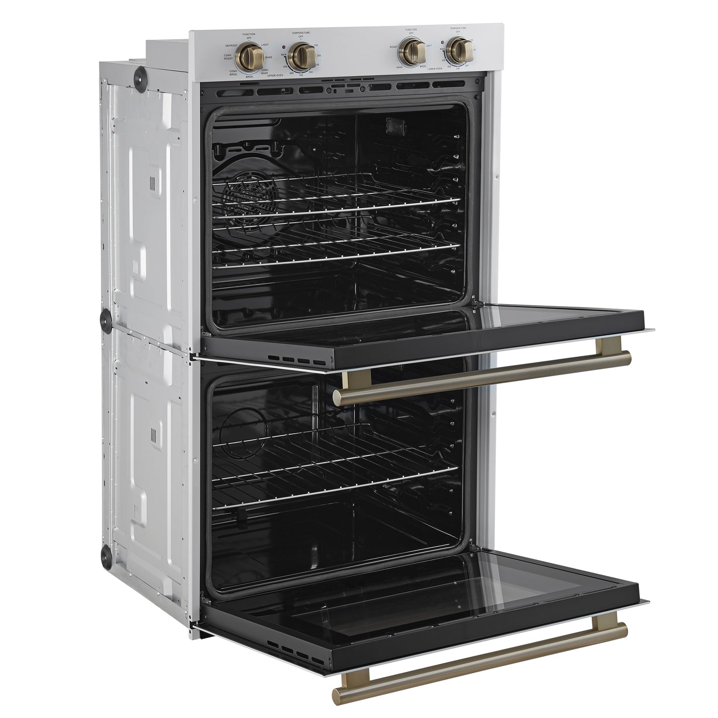 Forno Vomero 30-Inch Double Wall Oven, White, 10 cu.ft Total Capacity, 7100W Convection, Mechanical Controls, Manuel Steam Clean