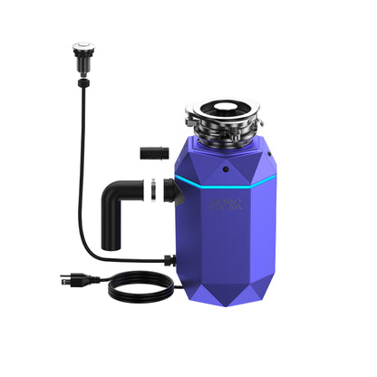 FORNO ACQUA BrightDIAMOND Amethyst 3/4HP Super Quiet Garbage Disposal Corded with Motion Sensor Cabinet Light & Pre-Wired Air Switch