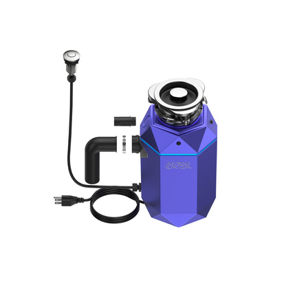 FORNO ACQUA BrightDIAMOND Amethyst 3/4HP Super Quiet Garbage Disposal Corded with Motion Sensor Cabinet Light & Pre-Wired Air Switch