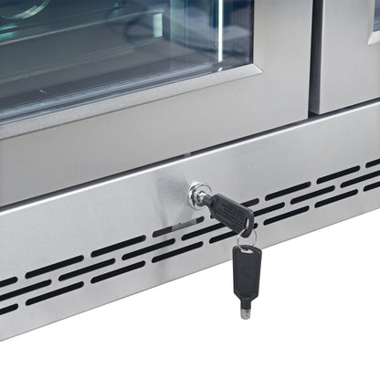 FORNO Abruzzo 48-Inch Dual Zones Wine Cellar, 102 Bottles, 24 cu. ft., Green Acrylic Holders & Black Shelves